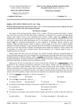 Mark the letter A, B, C, or D on your answer sheet to indicate the