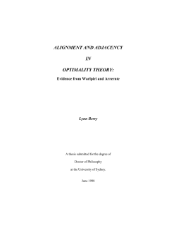 alignment and adjacency in optimality theory - RUcore
