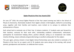 Ogden Physicist of the Year Awards 2016 On June 23 2016, the