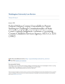 Federal Habeas Corpus Unavailable to Parent Seeking to