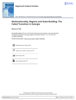 Multinationality, Regions and State-Building: The Failed Transition