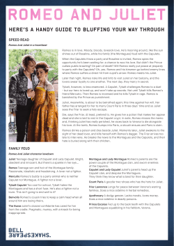 Romeo And Juliet At A Glance