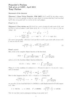 Poncelet`s Porism and Elliptic Curves