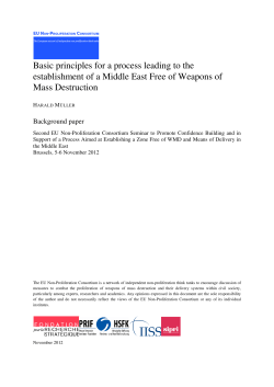 Basic principles for a process leading to the establishment of a