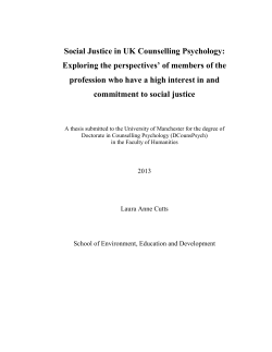Social Justice in UK Counselling Psychology