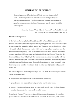 sentencing principles - The Supreme Court of the Northern Territory