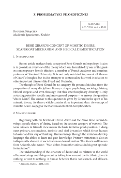 z problematyki filozoficznej ren&eacute; girard`s concept of mimetic desire