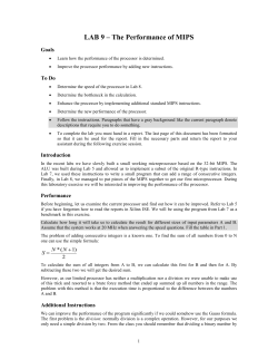 LAB 9 &ndash; The Performance of MIPS