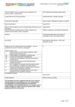 Paediatric Neurological Observations