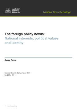 The foreign policy nexus: National interests, political values and