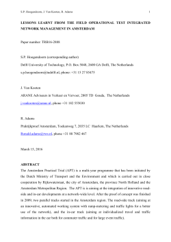 LESSONS LEARNT FROM THE FIELD OPERATIONAL TEST