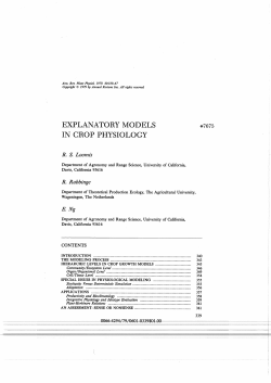 explanatory models in crop physiology - Wageningen UR E