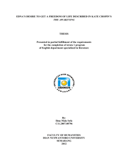 EDNA`S DESIRE TO GET A FREEDOM OF LIFE DESCRIBED IN