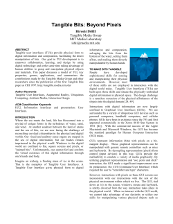 Tangible Bits: Beyond Pixels