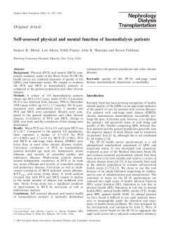 Self-assessed physical and mental function of haemodialysis patients