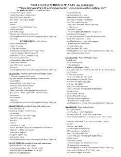Supply List 11-12 - West Central School District