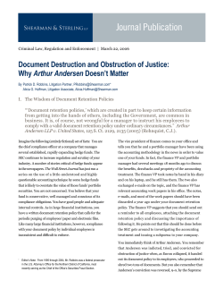 Document Destruction and Obstruction of Justice