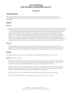 AP&reg; STATISTICS 2009 SCORING GUIDELINES (Form B)