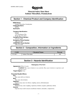 Material Safety Data Sheet Sodium Thiosulfate