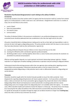 Escalation Policy - Wiltshire Safeguarding Children Board