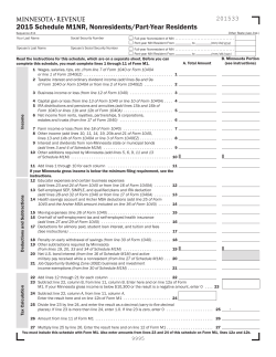 2015 Schedule M1NR, Nonresidents/Part Year Residents