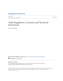 Customer and Territorial Restrictions