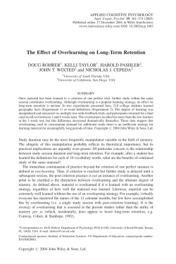 The Effect of Overlearning on Long-Term Retention