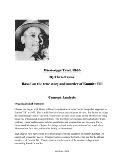 Mississippi Trial, 1955 By Chris Crowe Based on the true