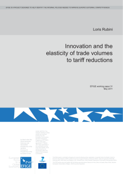 Innovation and the elasticity of trade volumes to tariff