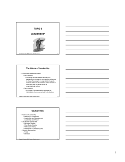 TOPIC 5 LEADERSHIP