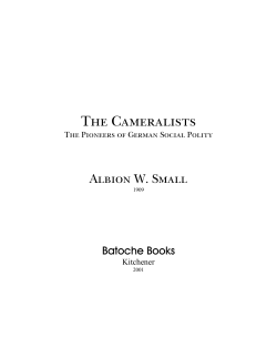 The Cameralists - McMaster University, Canada