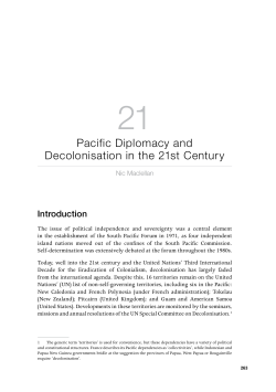 Pacific Diplomacy and Decolonisation in the 21st - ANU Press