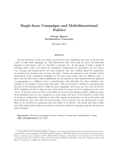Single-Issue Campaigns and Multidimensional Politics