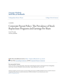 Corporate Payout Policy: The Prevalence of Stock Repurchase