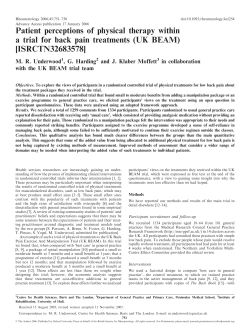 Patient perceptions of physical therapy within a