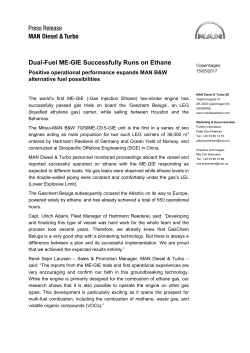 Dual-Fuel ME-GIE Successfully Runs on Ethane