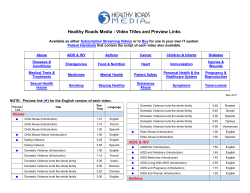 Healthy Roads Media - Video Titles and Preview Links