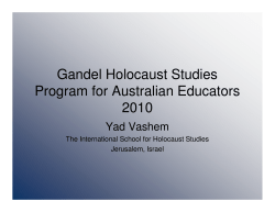 Gandel Holocaust Studies Program for Australian