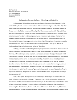 Kierkegaard vs. Camus on the Nature of Knowledge