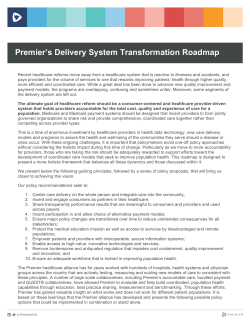 Delivery System Transformation Roadmap
