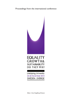 Equality, Growth and Sustainability &ndash; Do They Mix?