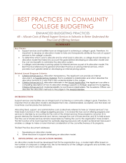 best practices in community college budgeting