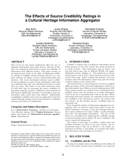 The Effects of Source Credibility Ratings in a Cultural Heritage