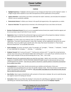 Cover Letter - University of Southern Maine