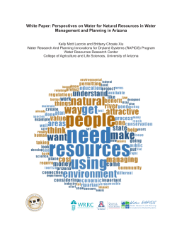 Perspectives on Water for Natural Resources in Water Management