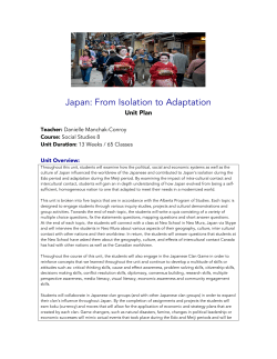 Japan: From Isolation to Adaptation - Danielle Manchak