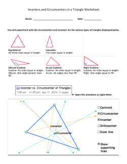 Incenter vs Circumcenter Triangle Worksheet