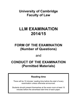 llm examination 2014/15 - Faculty of Law
