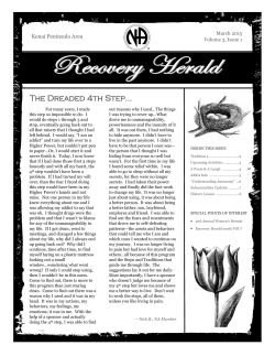 The Dreaded 4th Step... - Alaska Region of Narcotics Anonymous