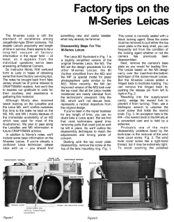 Factory tips on the M-Series Leicas